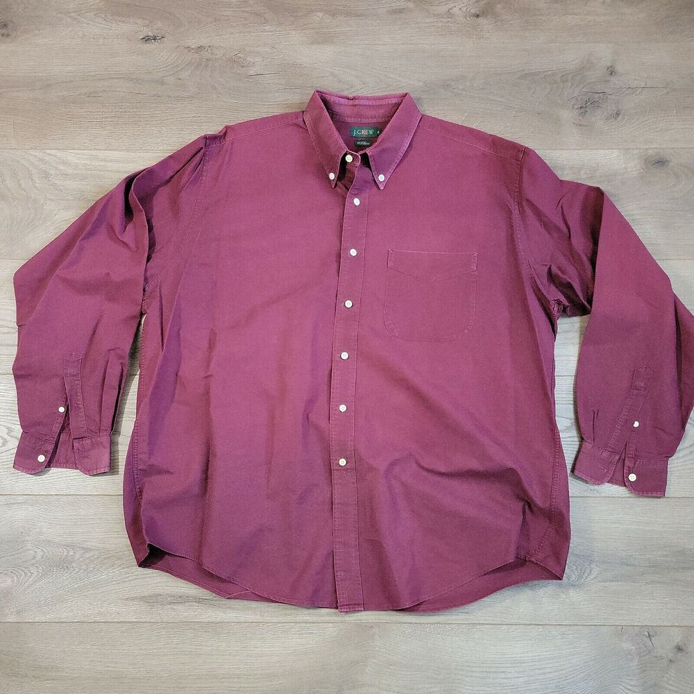 J Crew Shirt Men Extra Large Red Career Chore Work Button Up Classiccore Preppy